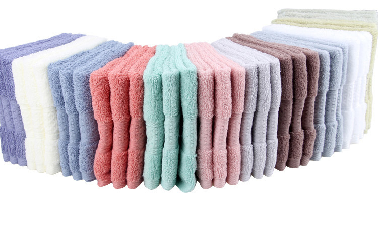 Wholesale 17 Multi Colors 100% Cotton Face Towels  Wash Cloths Sets 13"*13" 34*34cm Bulk Stock Custom Logo Package Available