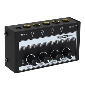 Mini Home Studio Stereo Audio Equipment 4 Channel Headphone <strong>Amplifier</strong> with 4 X 6.35mm Earphone <strong>Outputs</strong> Interface - Product Image 1