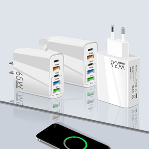 65W PD Fast Charger EU US UK 2 Type C 3 <strong>USB</strong> Port for iPhone QC3.0 <strong>Multiple</strong> <strong>Output</strong> <strong>Adapter</strong> Phone Travel Wall Fast Charger - Product Image 1