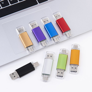 แฟลชดิสก์แบบใช้คู่สำหรับโทรศัพท์มือถือคอมพิวเตอร์ USB ชนิด C 2.0 3.0 1GB 128GB แท่งโลหะ USB ของขวัญ U Disk - Product Image 1
