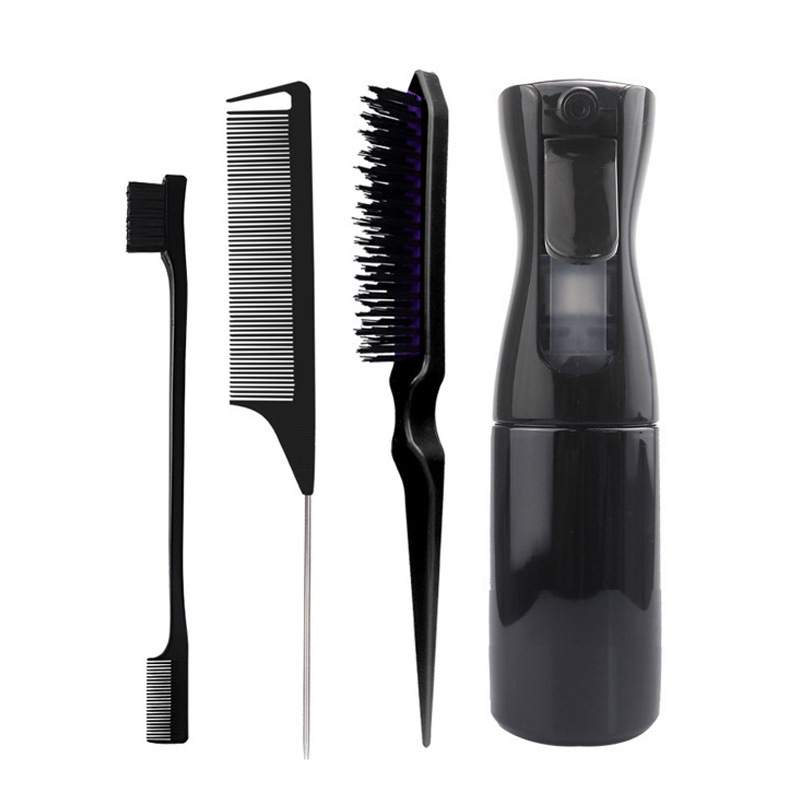 4-piece black steel comb set