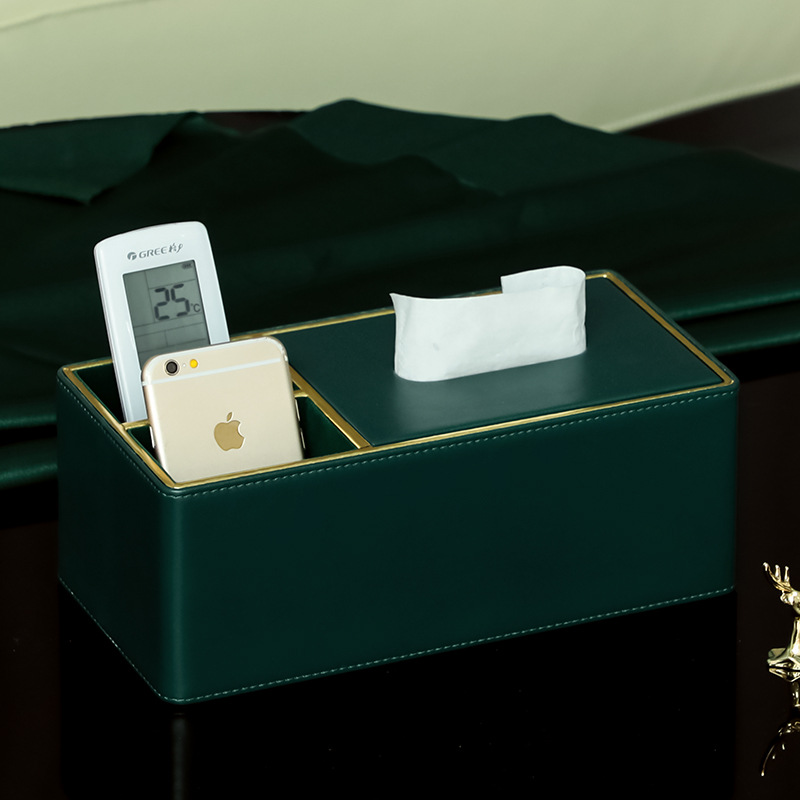Morandi Green Double Compartment Storage Box