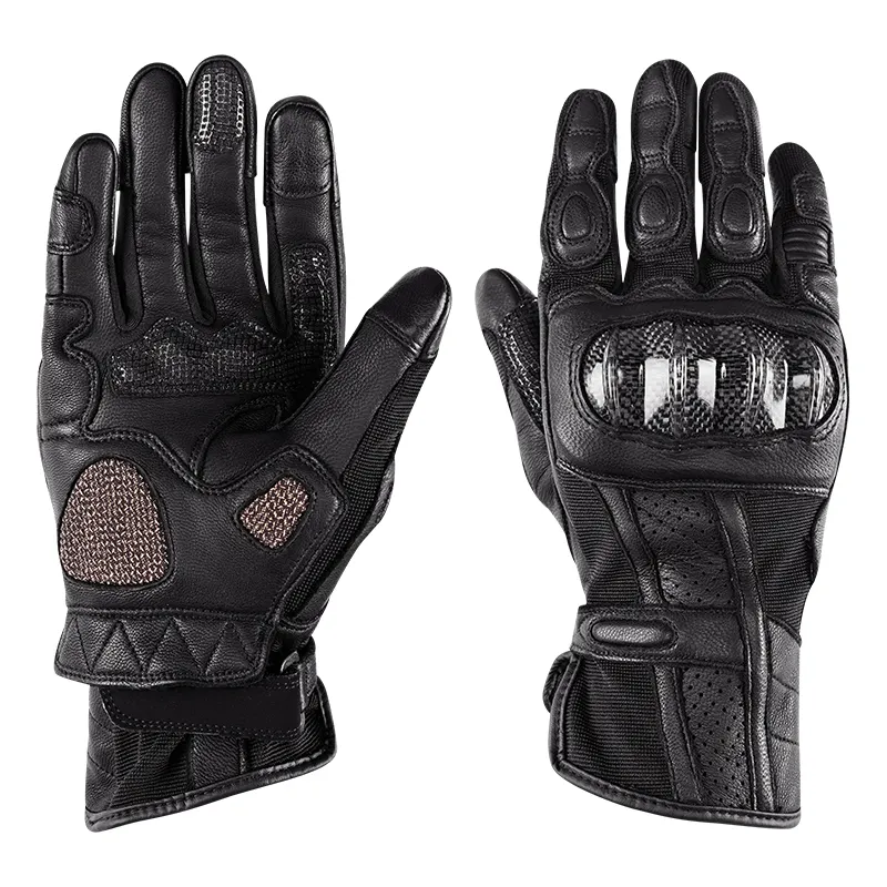 Gants de moto en cuir à écran tactile pour hommes, gants de course de Motocross, gants de cyclisme Anti-chute, été et hiver