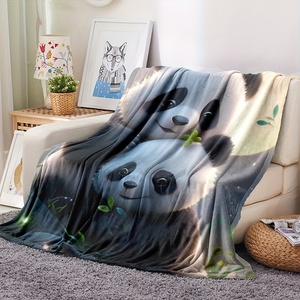 Cute <strong>Panda</strong> Print Flannel Blanket Soft Comfortable Multi-Purpose Custom Size Throw Blanket with Woven <strong>Pattern</strong> Sublimation Print - Product Image 6