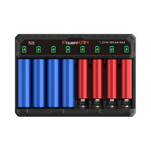 N8 8スロットユニバーサルUSB 12Vスマート充電器LEDディスプレイインテリジェント認識Ni-MH/Ni-CD AAトリプルバッテリー充電 - Product Image 1