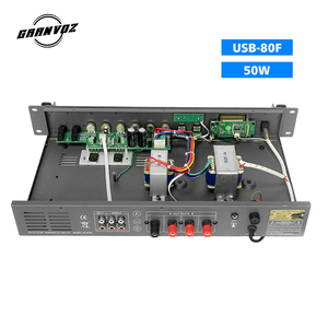Amplificador PA de 1.5U con 2 entradas de micrófono Amplificador de sistema de megafonía de 2 zonas de metal de 2 líneas Altavoz de alto rendimiento