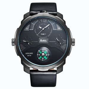 Oulm <span class=keywords><strong>Radium</strong></span> Đồng Hồ Thạch Anh Thời Trang Giải Trí Cho Nam Đồng Hồ Mặt Số Lớn Đồng Hồ La Bàn Nhiều Múi Giờ - Product Image 4