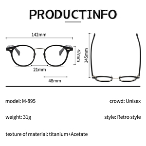 กรอบแว่นตากลมแบบย้อนยุคล่าสุดของ2024จากผู้ผลิต - Product Image 5