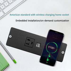 Toma de corriente de escritorio integrada estándar de EE. UU. Toma de corriente de carga inalámbrica inteligente con 2 cargadores USB y conectividad NFC - Product Image 6