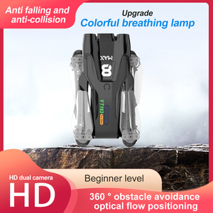 YT163 <strong>Drone</strong> 4K Dual <strong>Camera</strong> Led Light Blades Obstacle Avoidance Optical Flow <strong>Wifi</strong> Fpv Foldable Quadcopter RC <strong>Drone</strong> Kid Toy GIft - Product Image 4