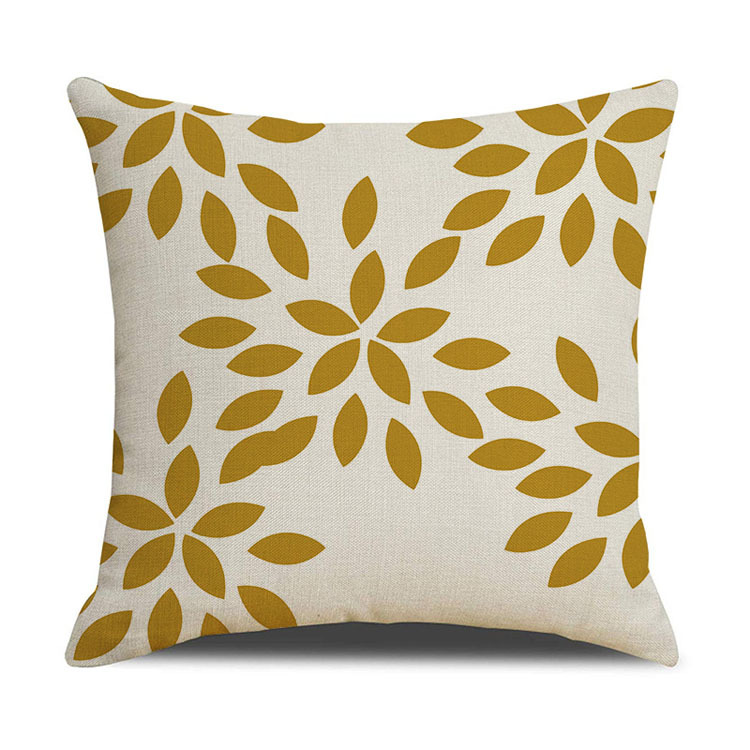 Home Living Room Sofa Cushion Pillowcase Waterproof Antifouling Oilproof Custom Digital Printing Polyester Linen Cushion Cover