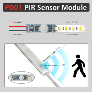Wholesale DC12V/24V 30s/60s Delay Time Smart Body <strong>Sensor</strong> <strong>Switch</strong> Automatic ON/OFF PIR <strong>Sensor</strong> for LED Light - Product Image 4