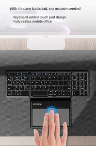 Teclado inalámbrico plegable de tres con panel táctil, tableta, ordenador, teclado universal portátil externo de tres sistemas - Product Image 3
