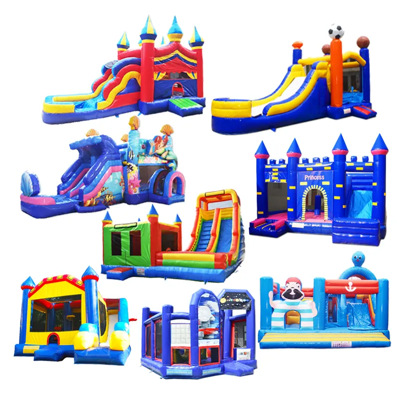 Casa di rimbalzo per bambini commerciali all'ingrosso con scivolo castillos juegos inflables water combo bouncy jump castle buttafuori gonfiabili