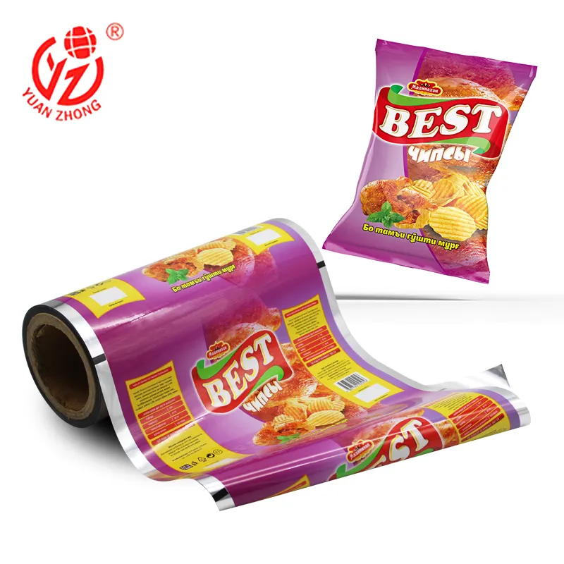 Custom Size Color Printed Food Packing Film Plastic Sachet Food Packaging Aluminum Foil Laminated Roll Film