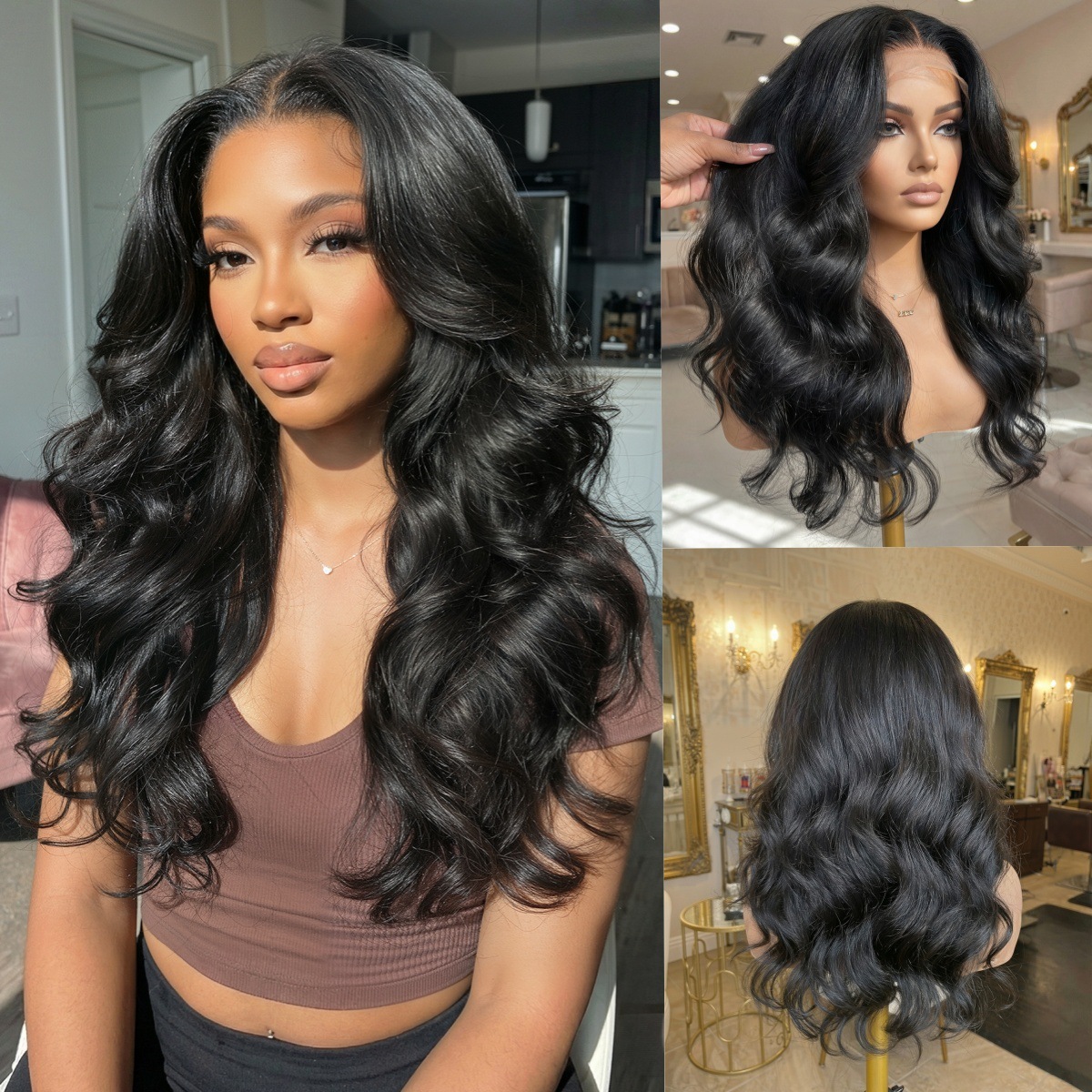 Cheveux humains-mh007-1bk24
