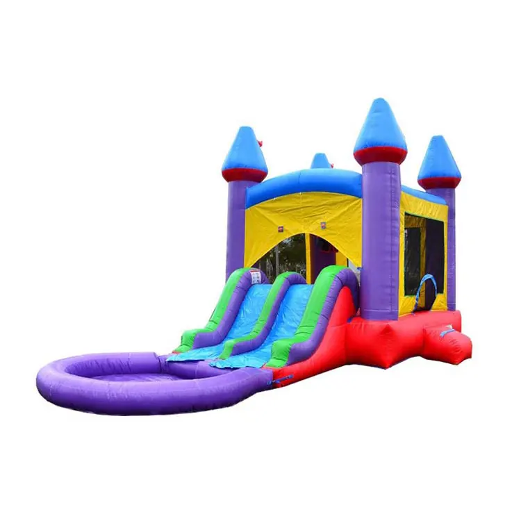 Commercial Kids Inflatable Bounce House Combo Jumping Slide Inflatable Bouncy Castle Combo Slide with Pool