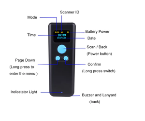 Mini tragbarer BT4.0 Barcode Scanner 1d 2d qr Barcode leser Bildschirm anzeige escaner de codigo de barras inalambrico - Product Image 4