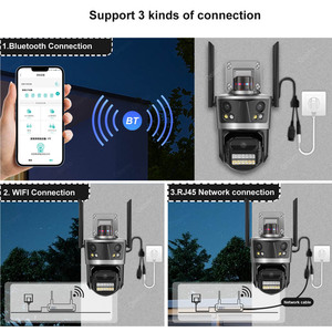 Qearim iCsee 8MP 4K WiFi摄像机室外三镜头联动PTZ安全摄像机闭路电视ip制造商3屏网络摄像机 - Product Image 3