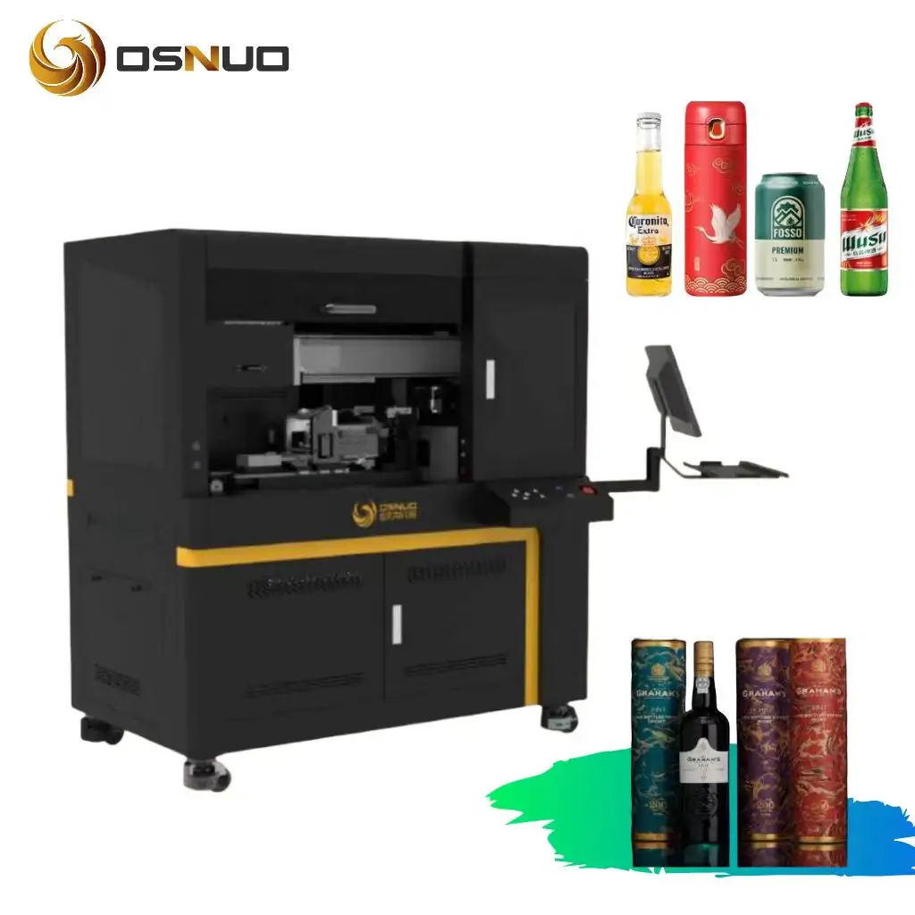 OSNUO-Máquina de impresión UV de alta velocidad, cilindro de cono, taza de plástico, botella profesional, impresora de aluminio UV