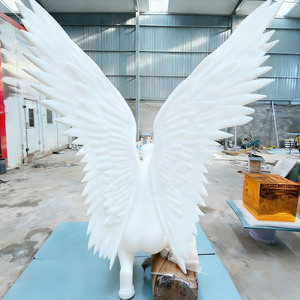 Statue décorative de parc de jardin extérieur de miroir doré moderne de haute qualité Sculpture d'aile d'archange en acier inoxydable - Product Image 4