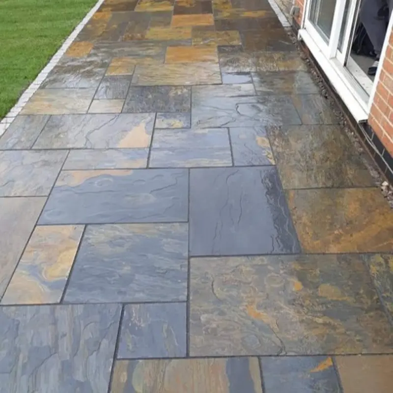 Đa-màu Slate gạch cho sân với giá cả cạnh tranh Slate pavers cho Patio