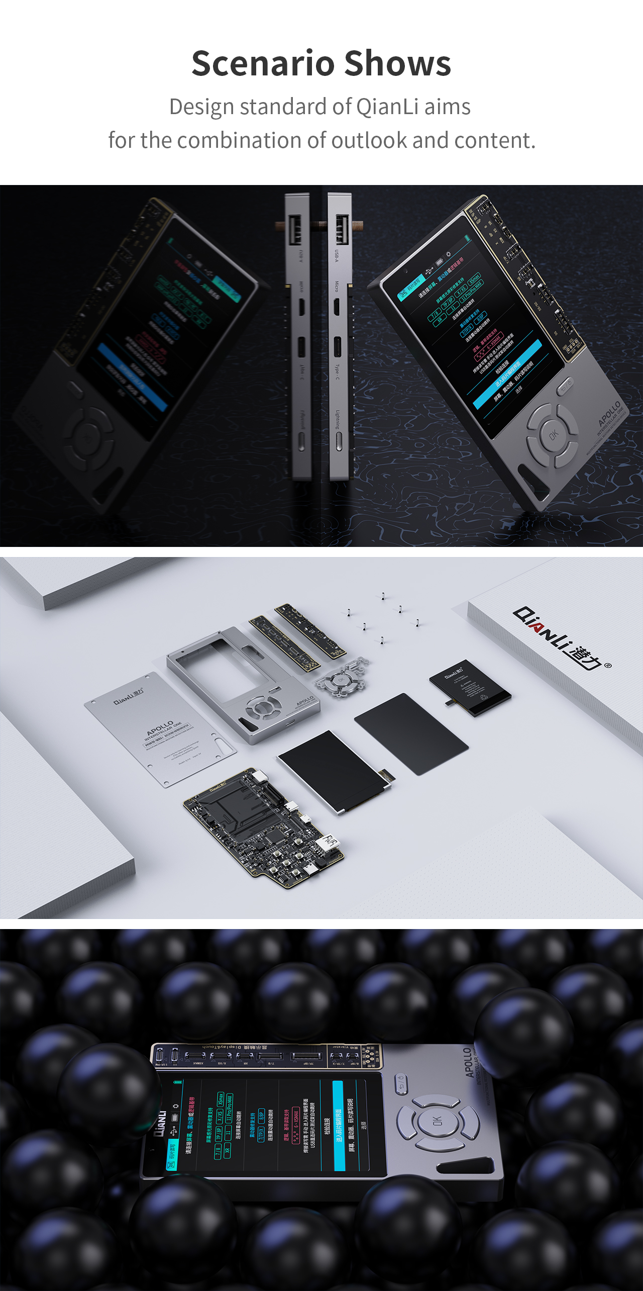 QIANLI APOLLO ONE 6in1 True Tone Restore Programmer for iPhone Batteries Code Change Activate Vibrates Read Write Repair Tools