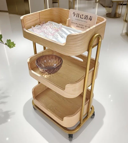 Natural wood color (solid wood board) 50*38*82cm silent wheels