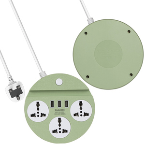 Soporte de teléfono de fábrica, toma de corriente Universal de 3 vías, tira de alimentación USB, multifunción, extensión redonda - Product Image 2