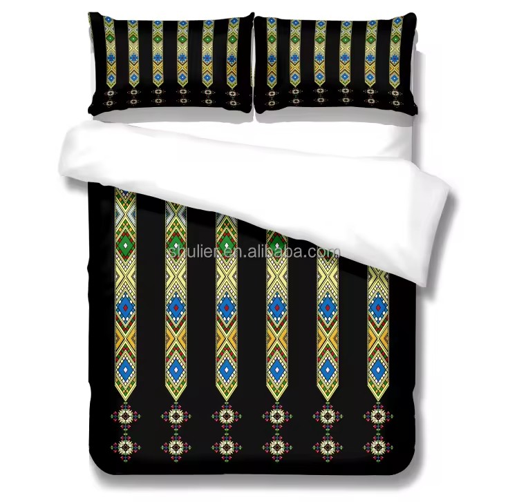 1A015 3 pcs(2 pillow covers and 1 quilt cover)
