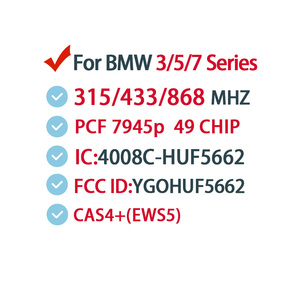 Ygohuf5bmw BMW + FEM sistemi 3/4 düğme BMW F 3/5/7 serisi X5 X6 kesilmemiş Insert kart anahtarsız giriş akıllı uzaktan araba anahtarı - Product Image 3
