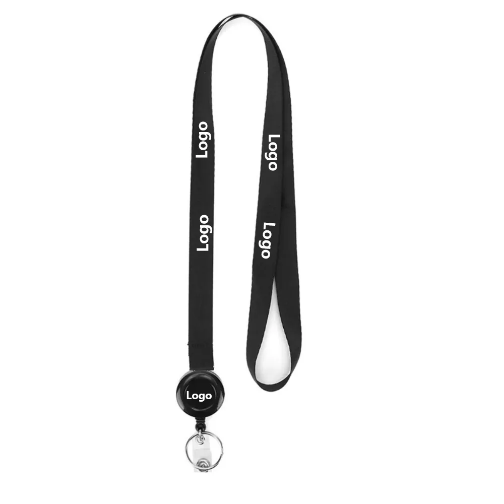 wholesale factory price promo gift retractable lanyards with logo custom