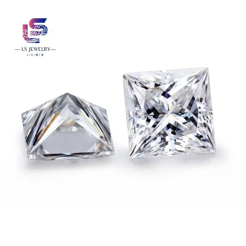 Venta al por mayor todas las formas moissanite D color GRA certificado VVS piedras cuadradas blancas Diamante Suelto para hacer joyas moissanite