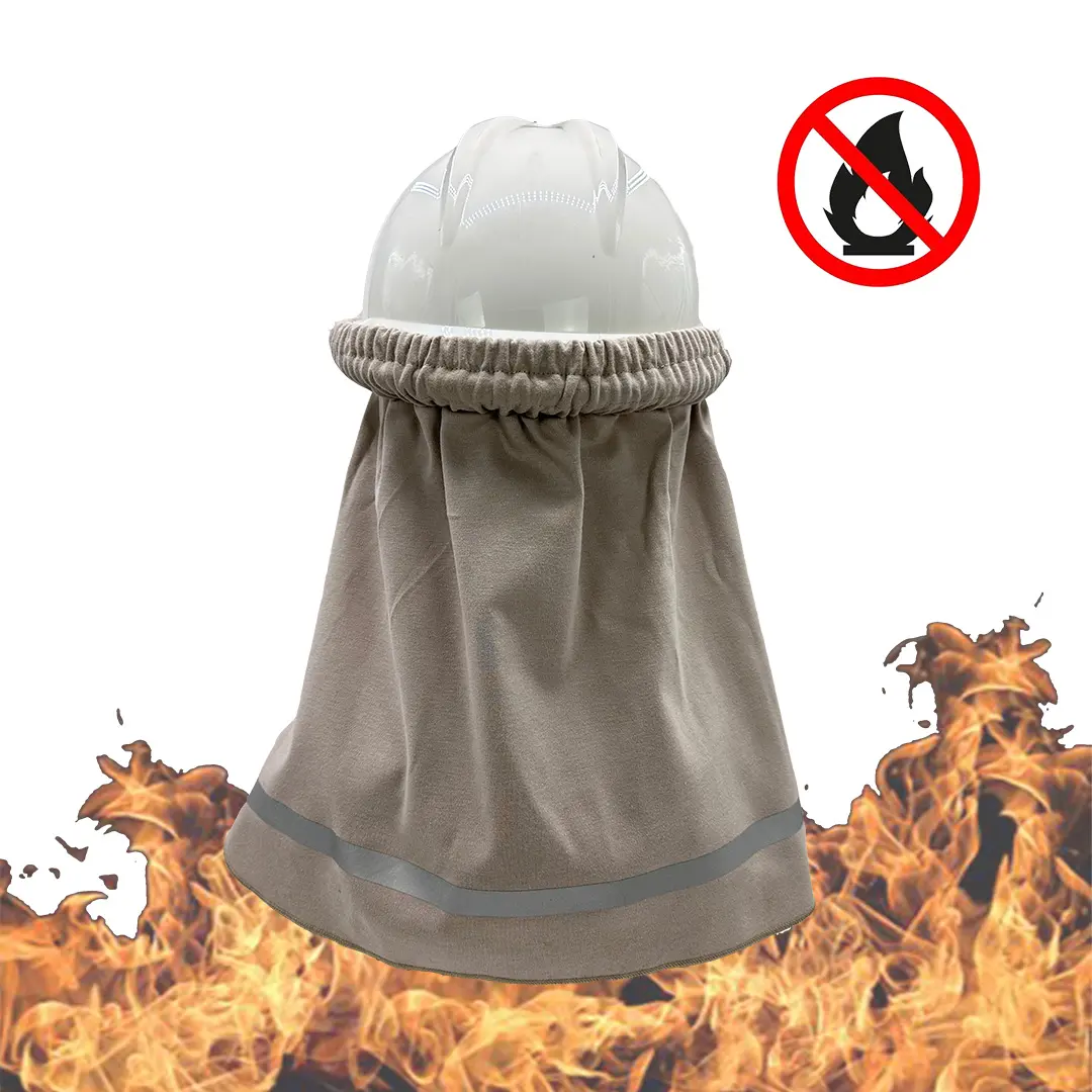 FR Private Label Sunshade Hard Hat Pescoço Sombra Capacete forro Sun Neck Protection capa para Brim Capacetes de Segurança soldagem Sunshade