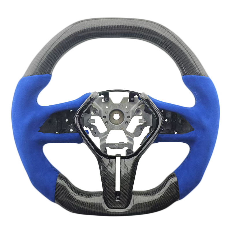 Alcantara + Fibre de Carbone + Surpiqûres Bleues