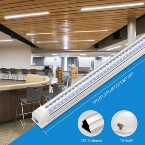 JESLEDリンク可能な<span class=keywords><strong>LED</strong></span>ライトV字型クリアカバー<span class=keywords><strong>LED</strong></span>チューブライト2FT3FT 4FT 6FT <span class=keywords><strong>8FT</strong></span> 72W T8LEDショッププラグ付きライトETLリスト - Product Image 3