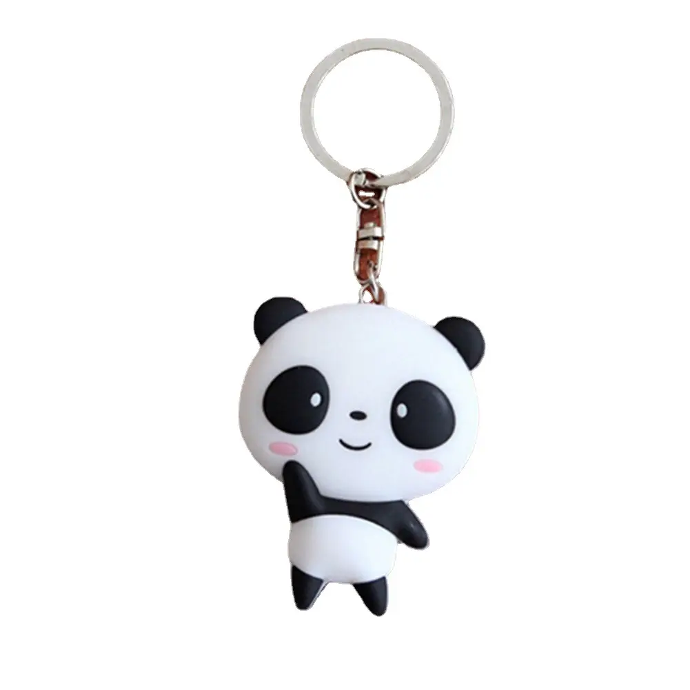 Niedliche kreative Cartoon Silikon PVC Schmuck Tier Panda Schlüssel ringe Auto tasche Schlüssel ring Weiche Kawaii Panda Form Schlüssel bund