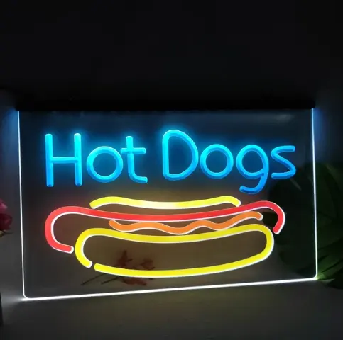 합리적인 가격 광고 벽 장식 핫도그 네온 사인 레스토랑 샵, 네온 사인 사용자 정의 그림에 대한 3D LED 조명