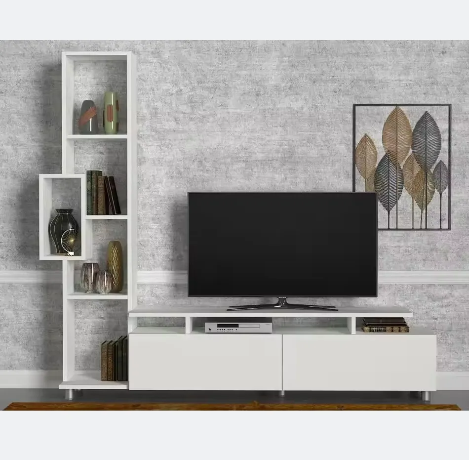 Wooden apartment media center furniture Console Tv Table Television Stands Modern Tv Cabinet with storage and shelf