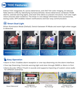 大华2系列2MP 4MP 5MP 8MP 4k炮塔子弹圆顶SMD加人工智能人和车辆检测TIOC Wizsense PoE IP摄像机 - Product Image 6