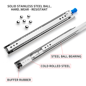 Sneida gấp thanh trượt kênh tải 125kg với kích thước 53mm, khóa & đẩy chức năng, hoàn hảo cho ngăn kéo nhỏ gọn/đơn vị lưu trữ - Product Image 3