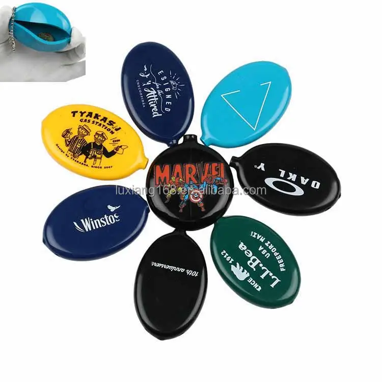 Porte-monnaie en plastique ovale pour hommes et femmes, petit porte-clés coloré, porte-monnaie pour voyage, 1 pièce