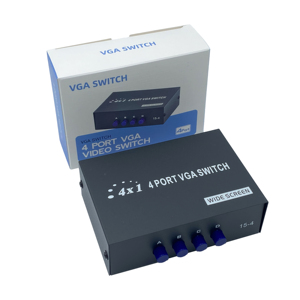 FJGEAR 1920*1440 Manual 4X1 VGA Video SWITCH <strong>4</strong> <strong>Input</strong> <strong>1</strong> <strong>Output</strong> VGA Switch Wide Screen Kvm Usb <strong>4</strong> Port Vga Switch Selector