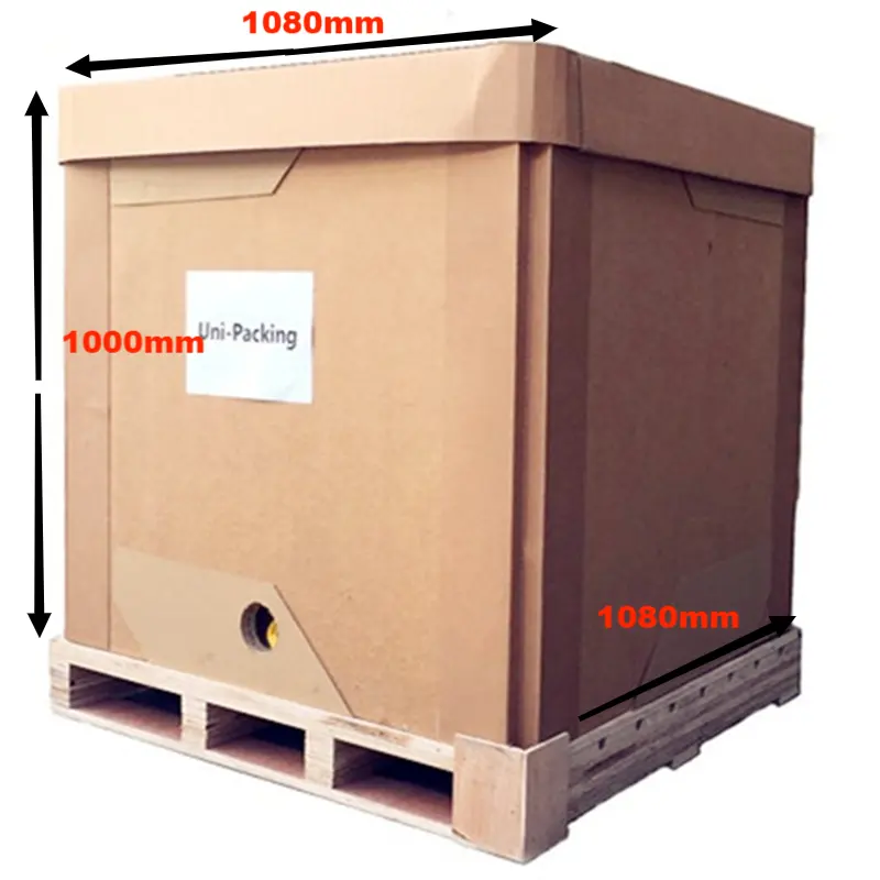 आसान आपरेशन नालीदार गत्ते का डिब्बा पुन: प्रयोज्य कागज IBC कंटेनर बॉक्स ढोना टैंक