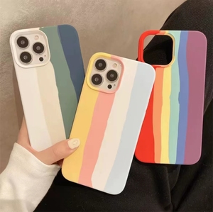 Fashion Rainbow Bowknot <strong>Design</strong> Clear Print Soft Mobile Phone Case Back Cover for Iphone 15 14 Pro Max 13 12 Mini 11 Xs Xr