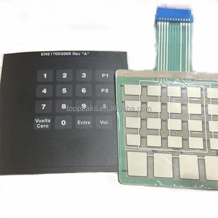 Keypad sakelar membran Preset E-CIM KEYPAD INPUT pelanggan PI-M07689B002 Panel hamparan grafis