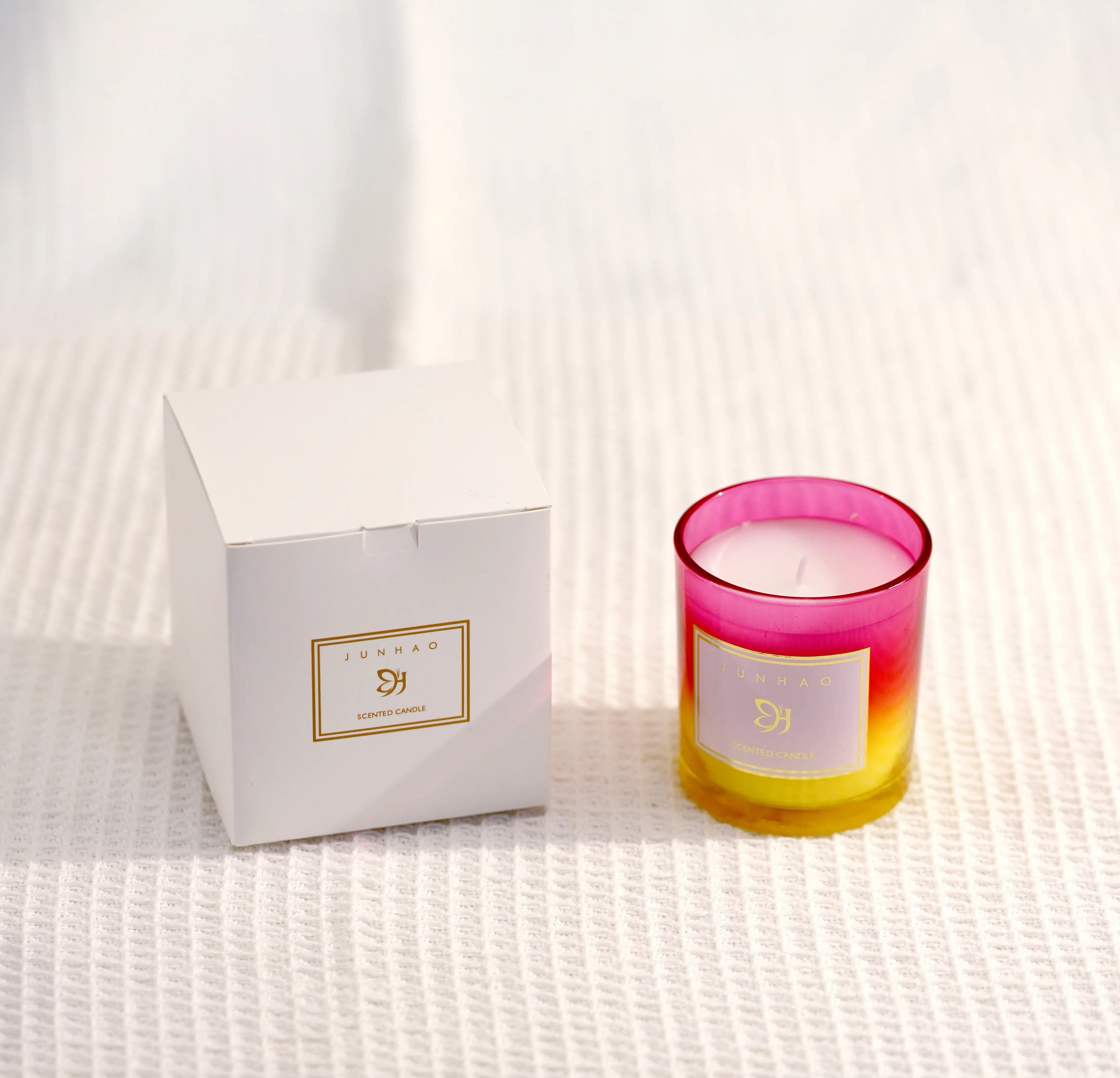 Huaming Valentines Dayr cera de soja fragancia colorida vela hecha a mano decoración del hogar tarro de cristal regalo vela perfumada