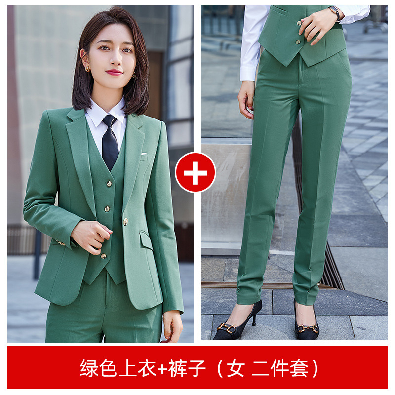 Top vert + pantalon femme