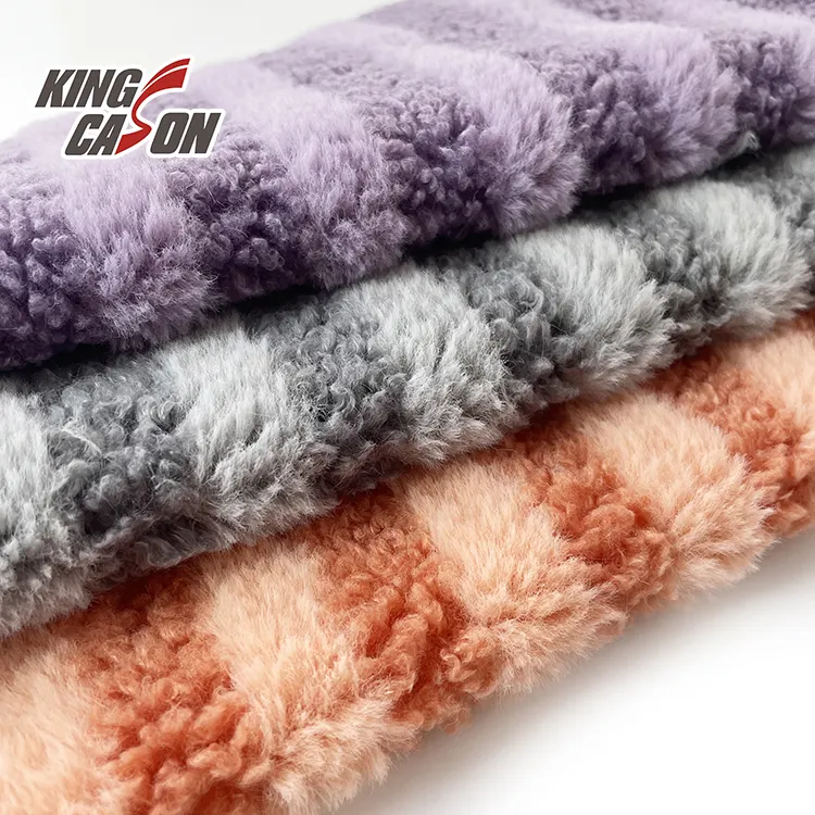 Kingcason Fabricante Chinês Anti-estático Um Lado Flanela e Sherpa Tecido De Lã Ligado Para Cobertor De Cama Têxtil Doméstico