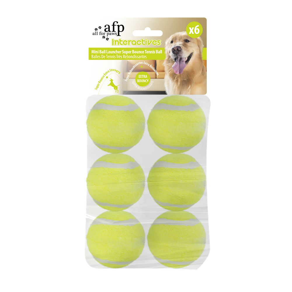 Mini Ball Launcher Super Bounce Tennis Ball 6 Pack